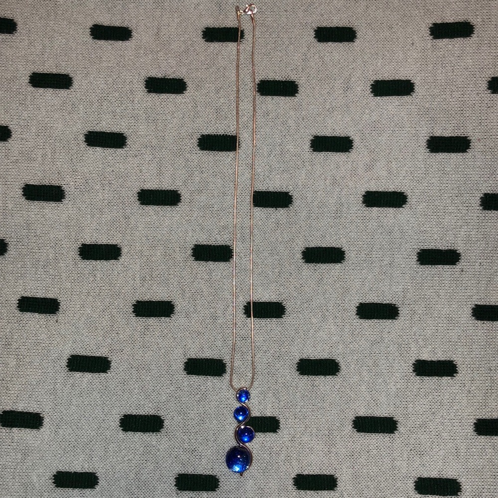 Funky blue glass necklace